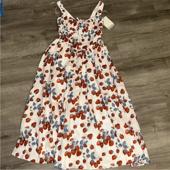 Reformation Balia Linen Sleeveless Basque-Waist Midi Dress - Picture 10 of 14